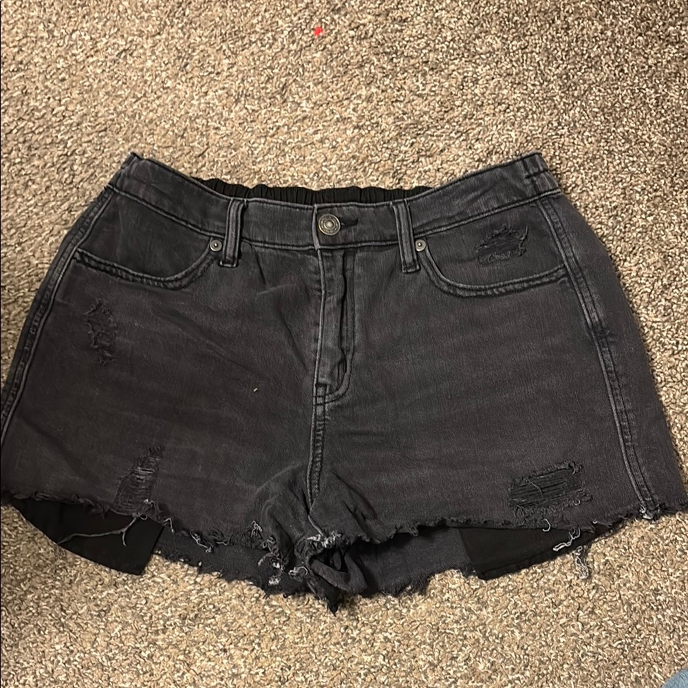 Black Distressed Women's Shorts